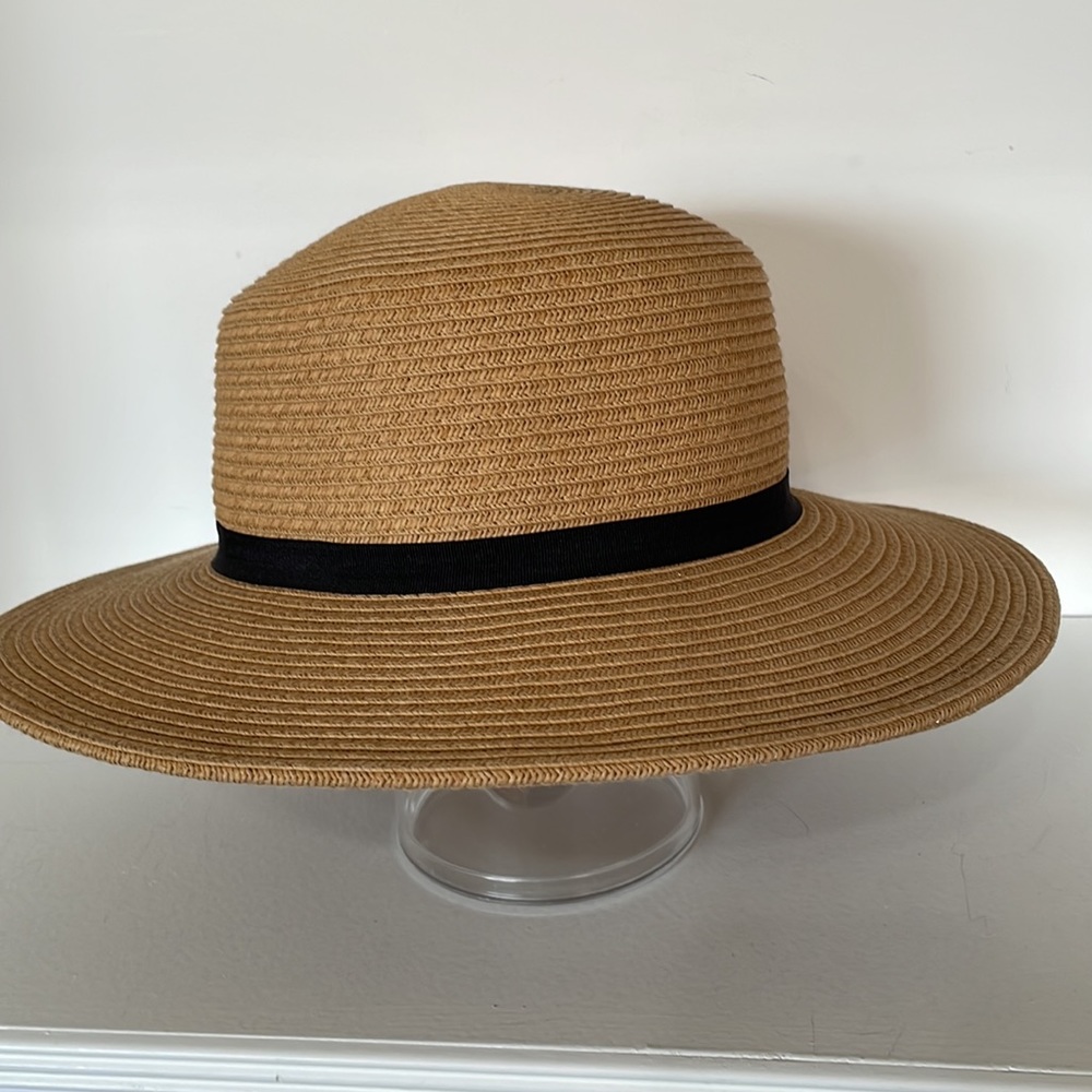 Woman’s Sun Beach Hat One Size 74% Paper Yarn 26% Polyester Natural Color - Picture 4 of 10